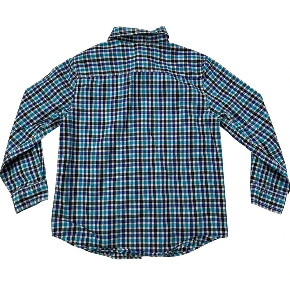 Gymboree Boys Kids Plaid Button Down Long Sleeve Shirt Size Medium 7-8‎